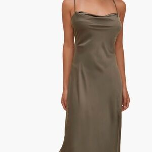 Astr Olive Satin Chemise